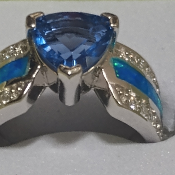 Ethically Sourced Silver Gemstone Wedding Rings For Women, Sz 6 - Picture 10 of 13